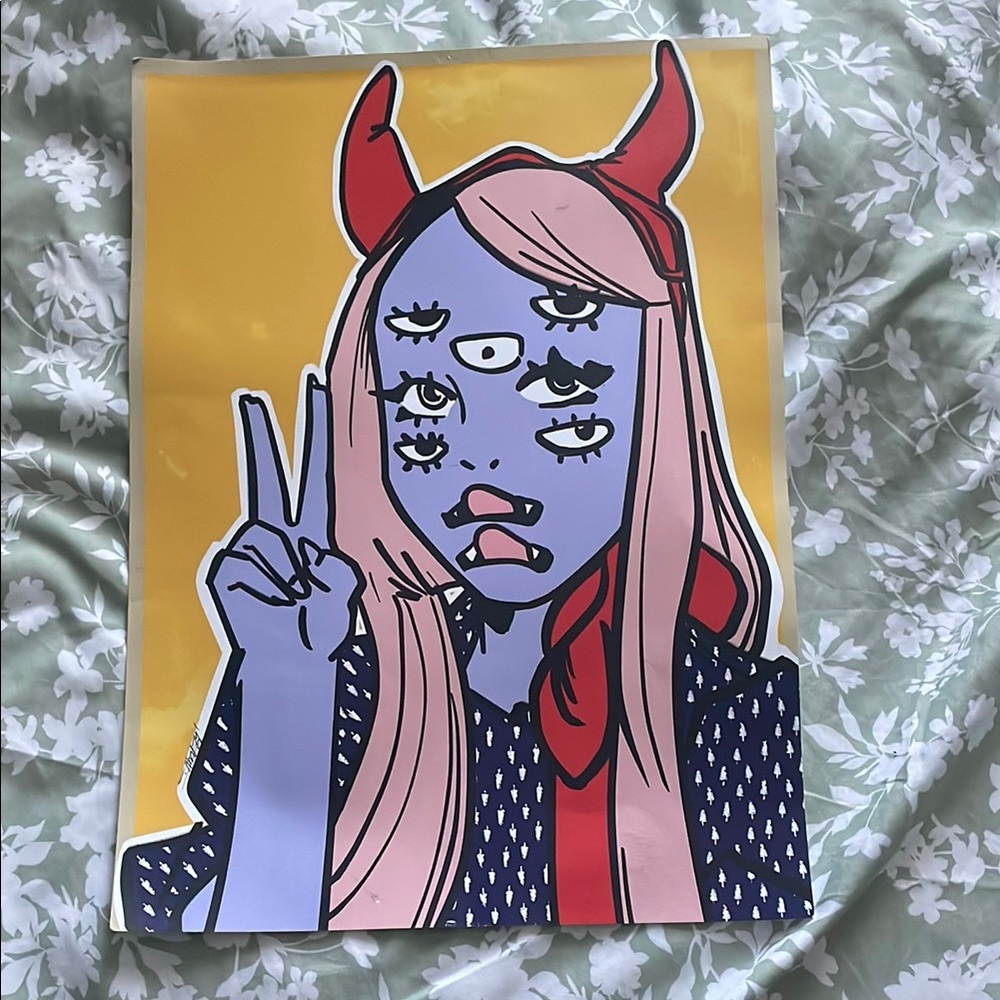 Colorful Monster Girl Art Print - Signed